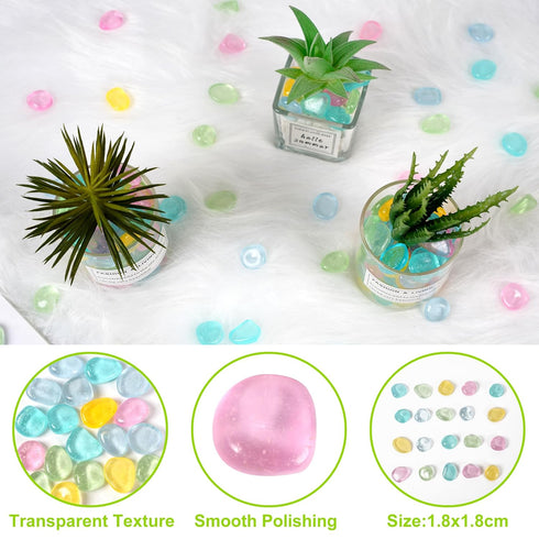 200pc Luminous Glow Stones, Glow in The Dark Rocks for Aquarium, Potted Plant, Outdoor Decor (Green)