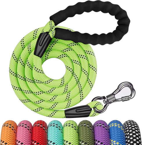 NTR 3FT Heavy Duty Dog Leash, Green Rope Leashes with Swivel Lockable Hook and Comfortable Padded Handle, Cat Puppy