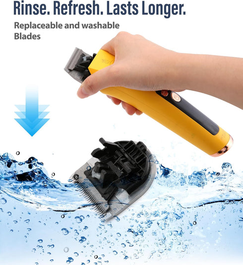 12H 440C 3-Speed Professional Dog Grooming Clippers with Runtime & Replaceable Blade, Low Noise Electric Dog Shaver