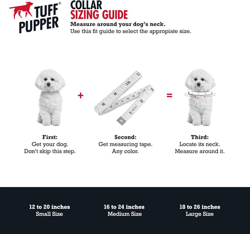 Tuff Pupper Martingale Collar for Dogs, Adjustable No Pull Training Collar, Gentle Nylon & Steel Chain, Large (18-26"