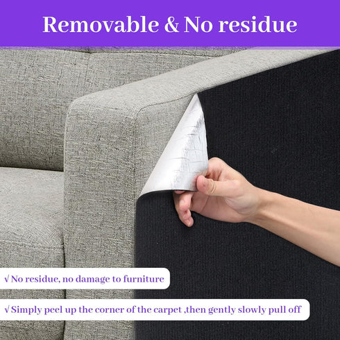 Cat Scratch Mat, Trimmable Self-Adhesive Furniture Protector, Covered 78.7"x15.8" Cat Couch Protector