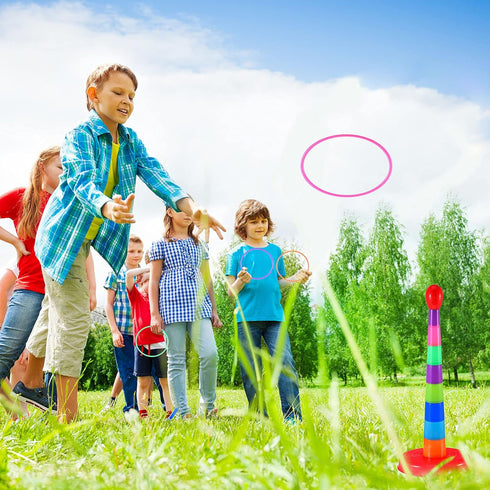 2 Sets 18" Set Sumind Colorful Plastic Sport Ring Toss Game for Most Ages