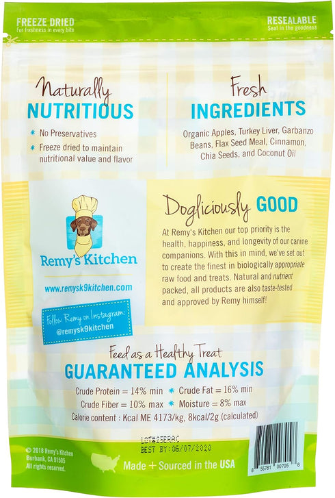 Freeze Dried Superfood Snacks for Dogs Apple+Cinnamon All Natural Dog Treat