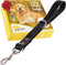 ADITYNA Short Leather Traffic Dog Leash - 12" length x 1" wide for Medium, Large, Extra-Large Breeds
