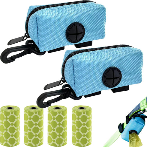 (2 Pack) Dog Poop Bag Holder for Leash Attachment with 80 Bags-