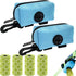 (2 Pack) Dog Poop Bag Holder for Leash Attachment with 80 Bags-