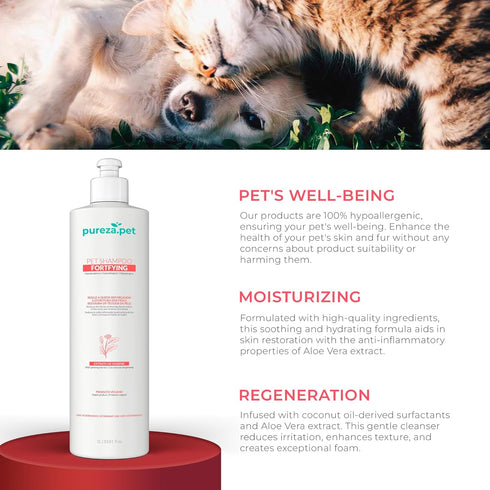 Fortifying Hypoallergenic Conditioner for Pets, Hair Loss Treatment, Vegan, 10.6oz, PUREZA PET