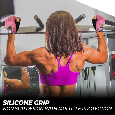 FIGHTSENSE Workout Gloves for Men Women, Weight Lifting Gloves with Non-Slip Silicon Padded Palm, Breathable