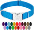 Country Brook Petz Premium Nylon Dog Collar with Metal Buckle, Large, 1 Inch, Ice Blue