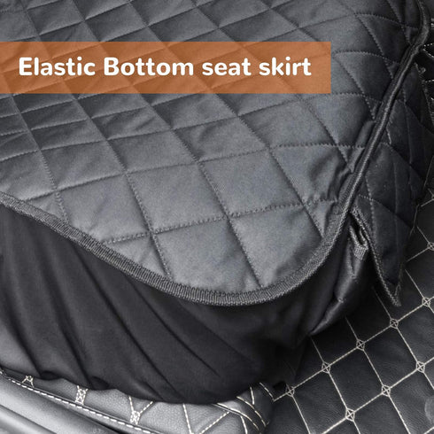 URPOWER Dog Car Seat Cover for Front Seat, Waterproof Pet Car Seat Protector with Pocket & Elastic Skirt, Non-Slip Dog