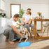 2 Pieces Cat Food Bowls, Plastic Double Pet Bowls for Cats and Dogs, No Spill (Pink and Light Blue)
