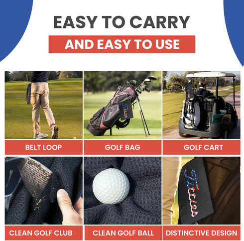 K9King Funny Golf Microfiber Towel - Premium Towel with Clip Holder, Ideal Accessories for Men and Women Golfers