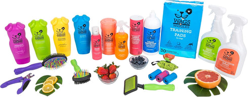 Wags & Wiggles 16 Oz Freshen Deodorizing Dog Shampoo, Very Berry Scent - Odor-Eliminating Dog Shampoo with Tea Tree Oil