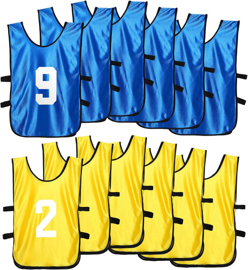 Haysandy 24 Pcs Pinnies Scrimmage Vests and 48 Pieces Iron on Numbers