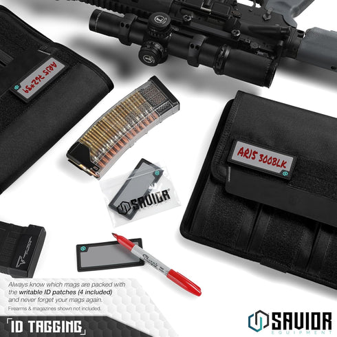 Savior Equipment Mag Buddy 2-Pack Tactical Triple Rifle Mag Pouch, Long Gun Carbine Magazine Organizer & Carrier