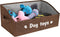 PET ARTIST Sturdy Collapsible Dog Toy Storage Basket with Handles - Large Dog Toy Box Bin for Chew Toys, Clothes, Brown
