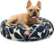 Navy Blue Plantation Small Round Indoor Outdoor Pet Dog Bed - Removable Washable Cover by Majestic Pet Products