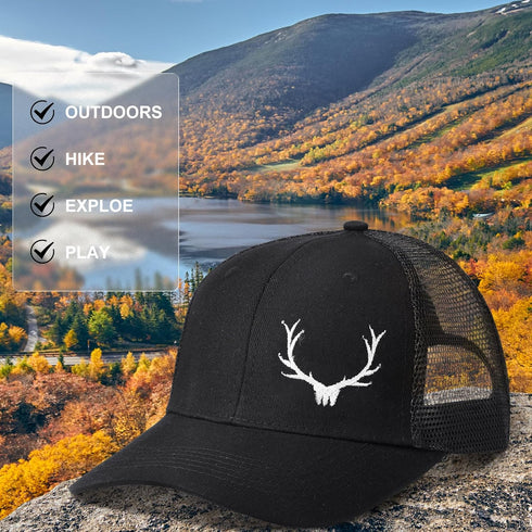 Hercicy 12 Pcs Black Frost Wild Mountain Pine Tree Trucker Hat - Adjustable Mesh Snapback Baseball Caps for Men Women