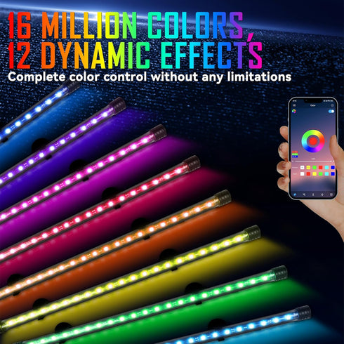 POZANKI 16 12 19'' Smart App-Controlled RGB LED Aquarium Light with Million Colors & Dynamic Effects, Underwater Fish