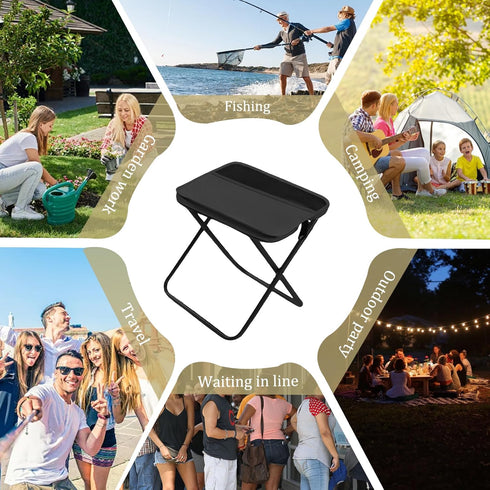 Backpack Collapsible Stool Folding Stool for Adults, Foldable Stool Portable Chair Heavy Duty Compact Travel Camping
