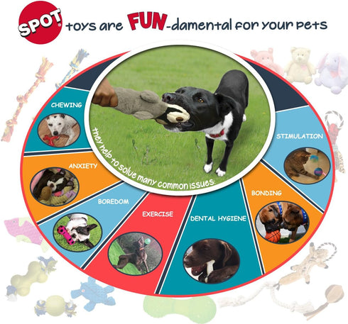Ethical Pets Push to Mute Dog Toy Ball with Strap