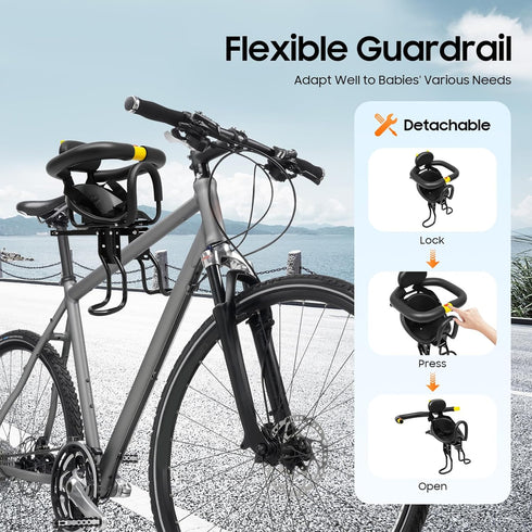 Pyroarle Portable Bicycle Front Mounted Baby Seat, Child Carrier Bike Chair for Bicycle Kids Seat for Children, Toddler