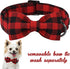 Unique Style Paws Cotton Dog Collar with Bow, Black Red Plaid for Small Medium Large Boys Girls