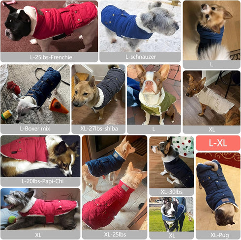 KYEESE Dog Coat, Soft Pet Sweater for Cold Weather, Waterproof Winter Jacket with Leash Hole for Small Dogs