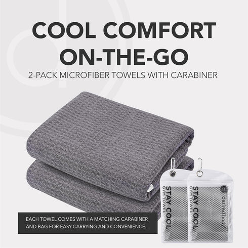 2 Pack 44x16.5 Microfiber Cooling Towels for Neck and Face - Mesh Quick Dry Gym Towels for Working Out with Waterproof
