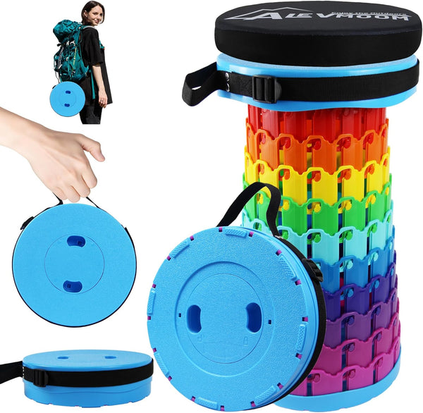 ALEVMOOM 2026 Collapsible Stool with Thick Cushion, H18.1 D10.24 More Sturdy Capacity