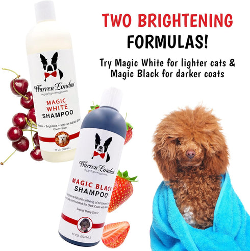 Warren London Magic Black Dog Shampoo, Brightens Darker Coats, Puppy and Cat Safe, Berry Scent, Made in USA, 17oz
