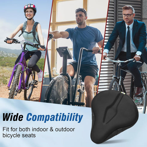 Zacro Bike Seat Cushion, Gel Padded Bike Seat Cover for Men Women, Compatible with Peloton