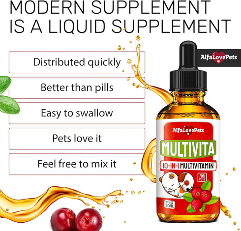 Dog and Cat Vitamins and Supplements ? Multivitamins for Dogs ? Hip & Joint Pet Vitamins ? Made in USA ? 2Oz