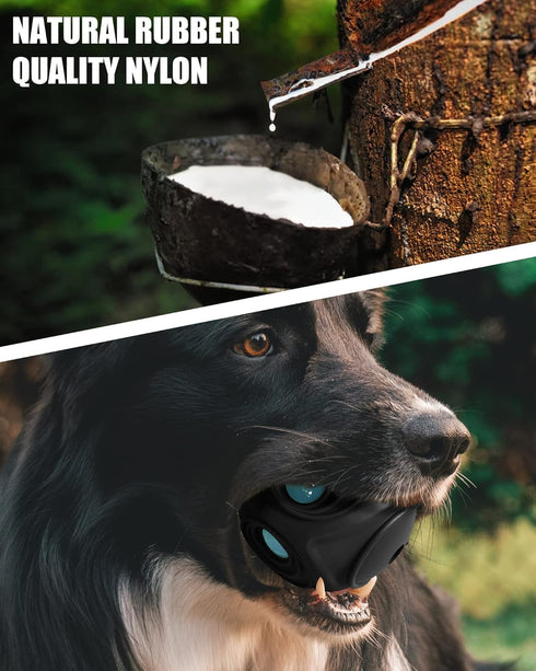 Giggle Ball for Dogs - Owl Toy for Aggressive Chewers, Natural Rubber Punching Ball for Medium Large Dogs