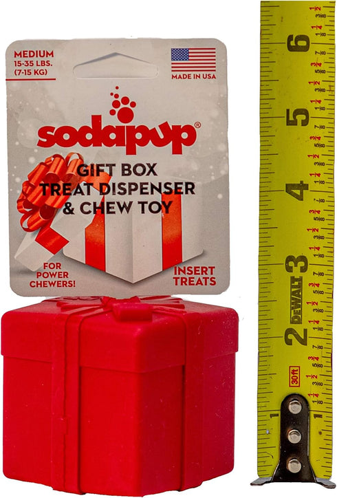 Dog Birthday Treat Gift Box - Gift-Shaped Treat Dispenser with USA-Made Treats for Small Dogs