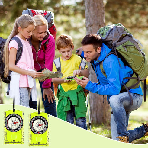 Geiserailie 20 Pcs Acrylic Orienteering Compass Navigation Backpacking Map Reading Compass for Outdoor Exploring, Green