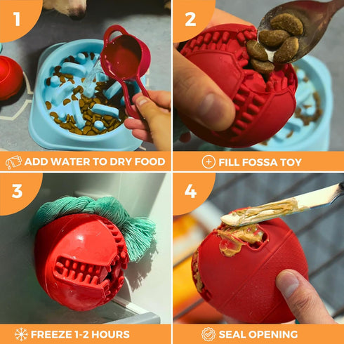 Fossa 4-in-1 Crate Entertaining Puzzle Chew Toy for Dogs, Upgrade Crate Training Aids, Food Treat Dispensing Toy