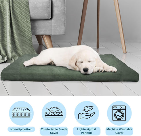 Petmaker Water-Resistant Orthopedic Dog Bed, Removable Washable Cover, Non-Slip Bottom, 44in Large Pet Bed, Green