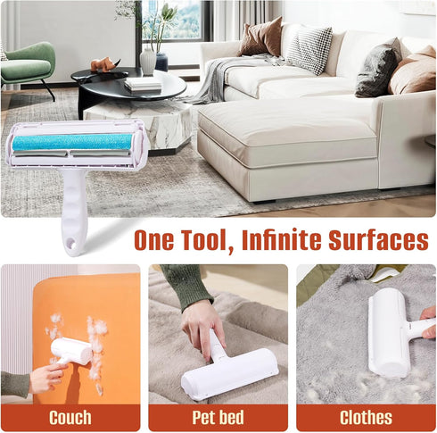 Pet Hair Removal Roller - Reusable Cat and Dog Fur Remover for Carpet, Couch, Furniture, Car Seat, and Clothing