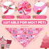 100 Newwiee Pieces Valentine's Day Dog Bandanas Bulk for Large Dogs Pink Red Pattern Pet Triangle Scarf Puppy Cat