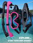Snorkeling Gear for Adults - 180° Panoramic View Snorkel Mask Set, 100% Food-Grade Silicone, Anti-Fog, Anti-Leak Diving