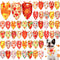Preboun 50 Pcs Fall Thanksgiving Dog Bandana Bulk Pumpkin Maple Leaves Bandana