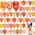 Preboun 50 Pcs Fall Thanksgiving Dog Bandana Bulk Pumpkin Maple Leaves Bandana