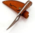 Predator Hunter Handmade Damascus Knife with Leather Sheath, EDC 7” Fixed Blade Bushcraft Knife