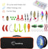 Fishing Pole Kit, Carbon Fiber Telescopic Fishing Rod and Reel Combo with Spinning Reel, Line, Bionic Bait, Hooks,