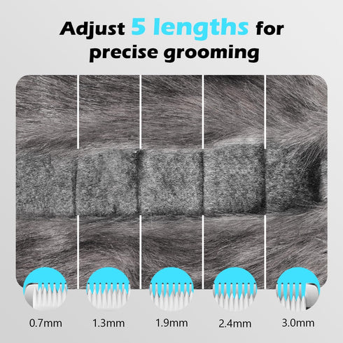 5-in-1 Trimmer Cat Clippers for Grooming with Blade, Cat Grooming Kit Cordless Rechargeable Hair Detachable Stainless