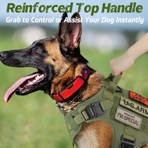 rabbitgoo Tactical Dog Harness for Large Dogs, Heavy Duty No-Pull Vest with Handle, Adjustable Military Harness for