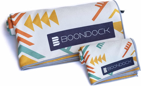 Boondock Co | Premium Quick Dry & Sand Free Adventure Beach Towel & Camping Towel | Perfect for Beach, Yoga, Gym