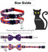 4th of July Cat Bow Tie Collar with Bell - Patriotic USA Flag Collars for Male and Female Cats