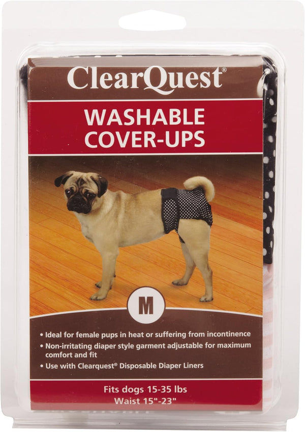 ClearQuest Clear Quest Wetness and Stain Protecting Dog Cover-Ups Dog Diapers, 2-Pack